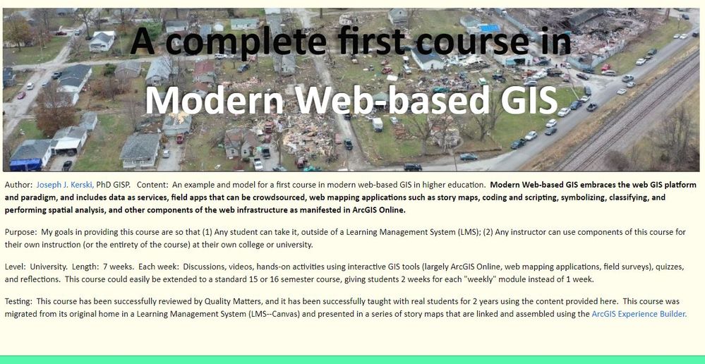 Front matter for first course in Modern Web-based GIS.