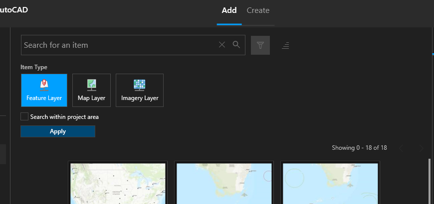 Selecting the Feature Layers type