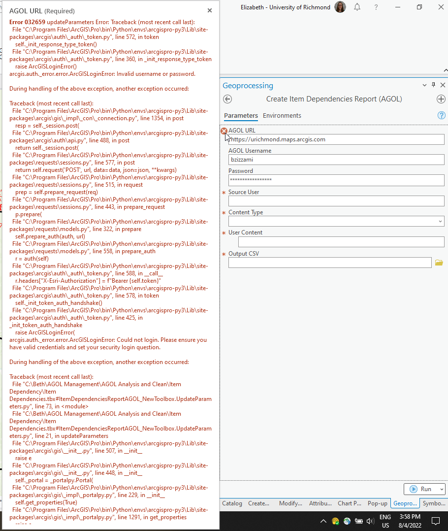 Report ArcGIS Enterprise/ArcGIS Online Item Depend... Esri Community
