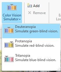 The Color Vision Simulator in ArcGIS Pro 3.0