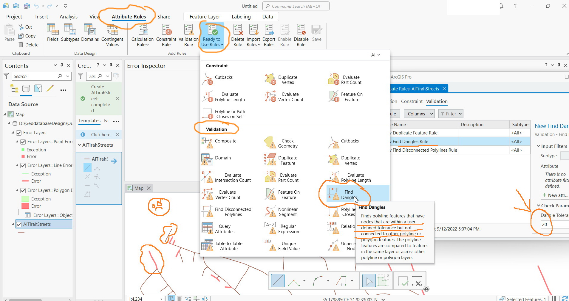 Solved: ArcGIS Pro 3.0.1: What is referred by the “dangle ... - Esri ...