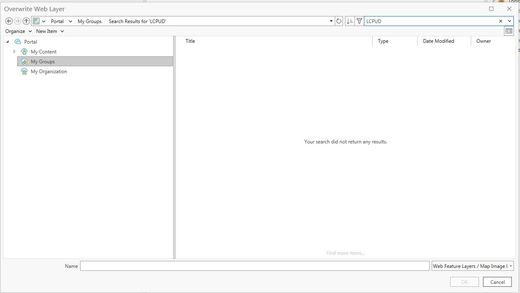 Overwrite Web Layer search Content under My Groups no results.JPG