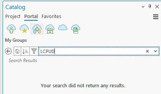 Catalog Pane search Content under My groups no results.JPG