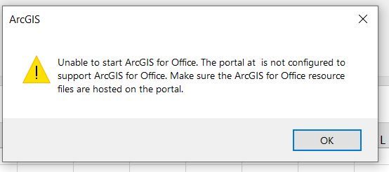 Error when attempting to launch ArcGIS for Office from the ribbon