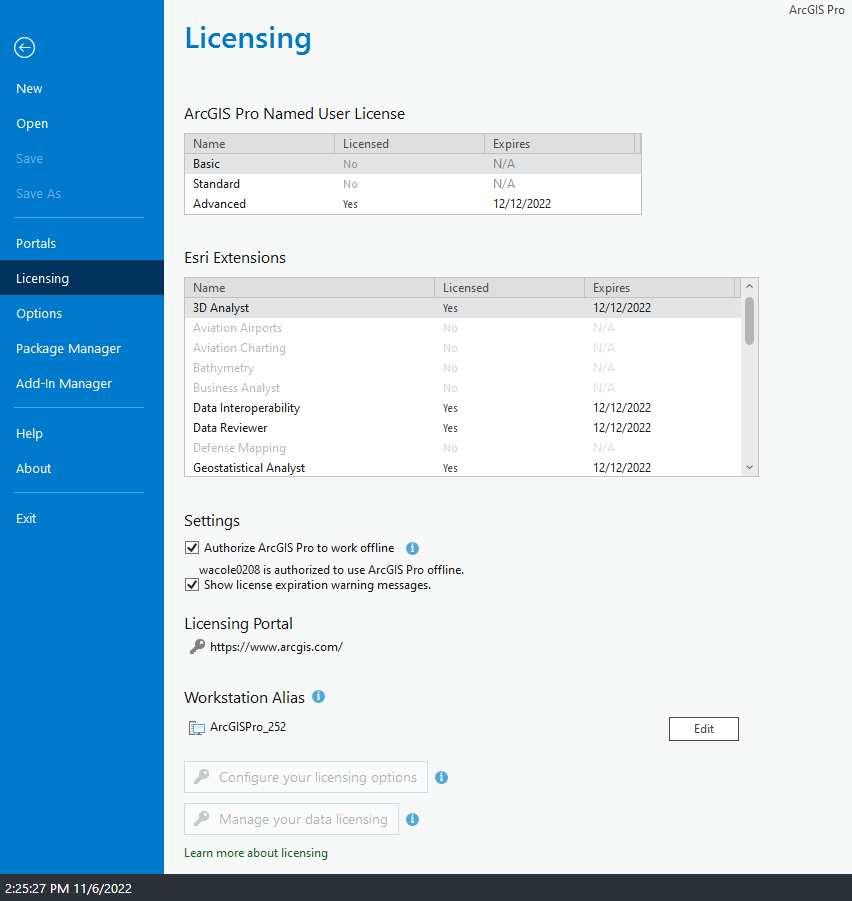 ArcGIS Pro 3.0 Settings