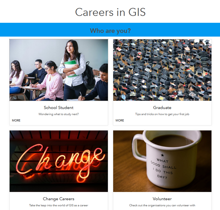 Mock up of the Careers in GIS page