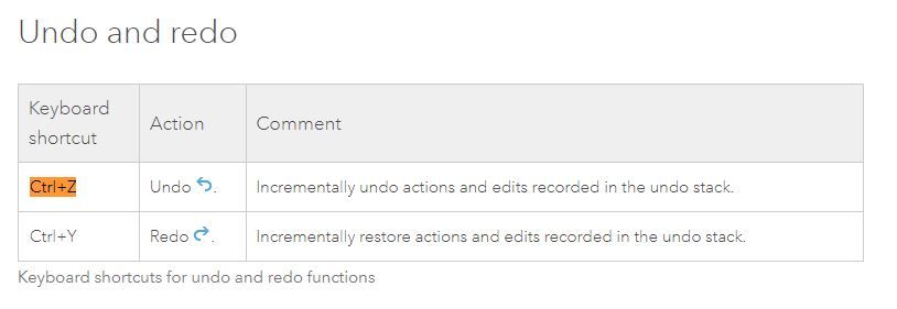 ArcGIS Pro CTRL+Z