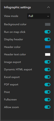 Infographic settings