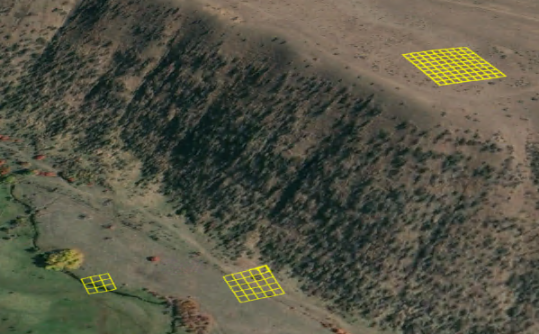 Simulated adaptive window size over varying terrain.