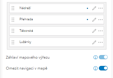 Omezení navigace v mapovém výřezu