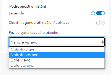 Pozice vyskakovacího obsahu