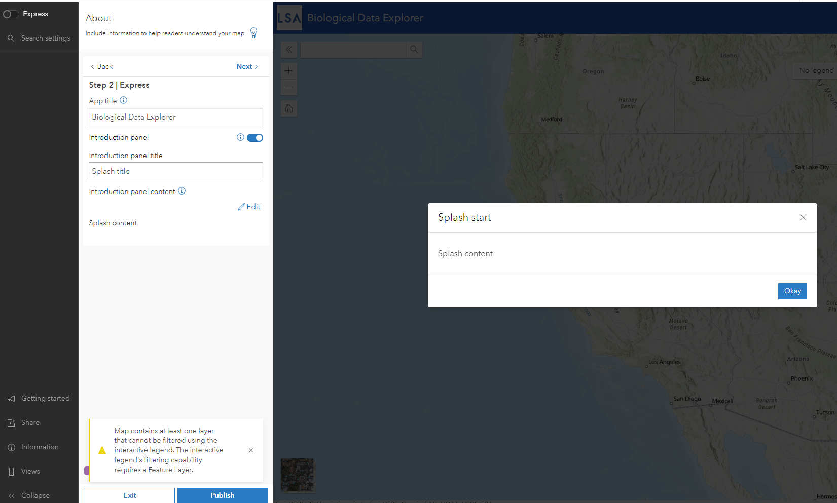 Instant App Add splash screen or disclaimer Esri Community