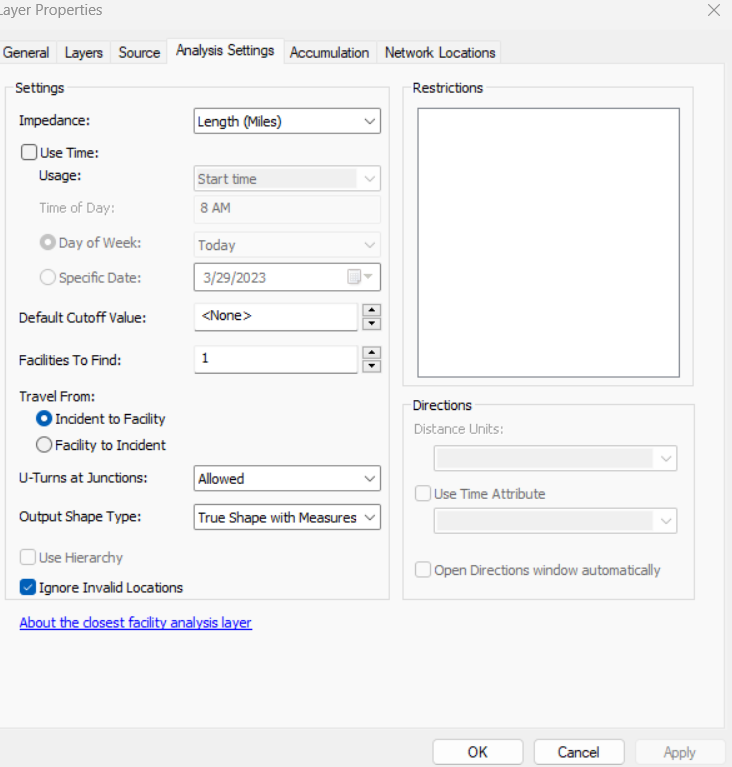 Analysis Settings