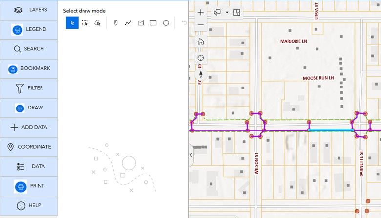 Selected Feature; Draw active