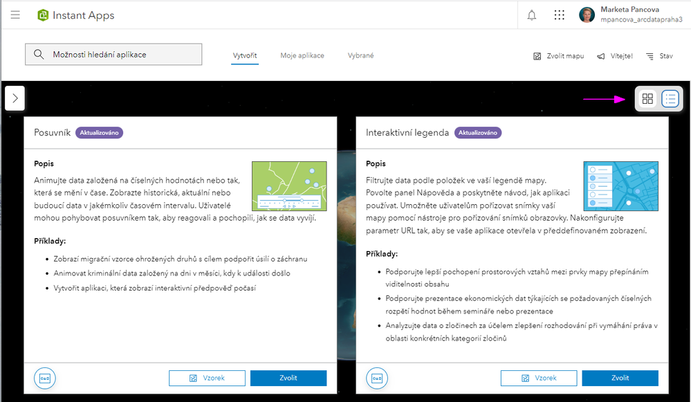 Domovská stránka Instant Apps: Zobrazení podrobností