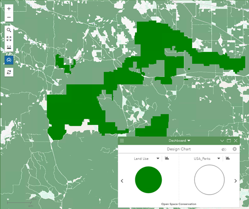The Data Layer that was imported into your design as a scenario layer is 100 percent Open Space Park.