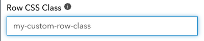 Row CSS Class field highlighted