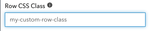 Row CSS Class field highlighted