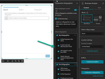 My infographics list in ExB
