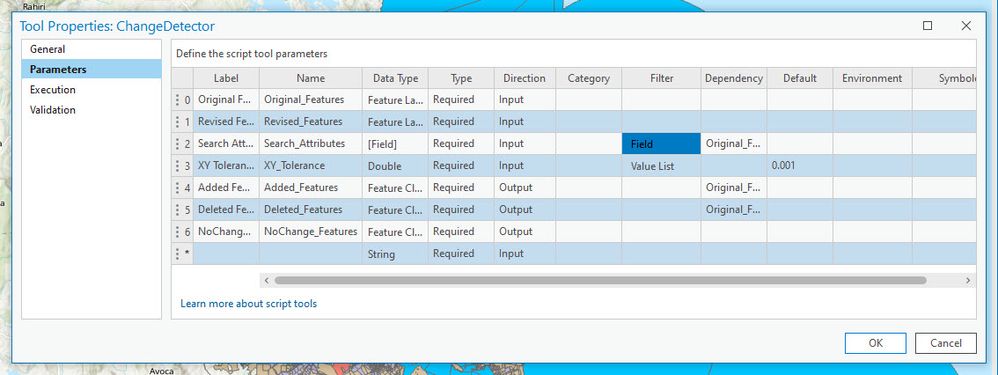 Tool parameters