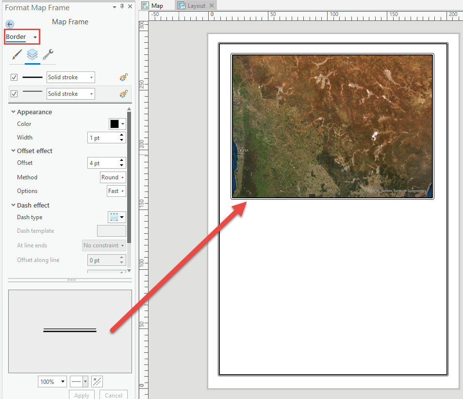 Solved: How to put a border on a layout (not just the map ... - Esri  Community