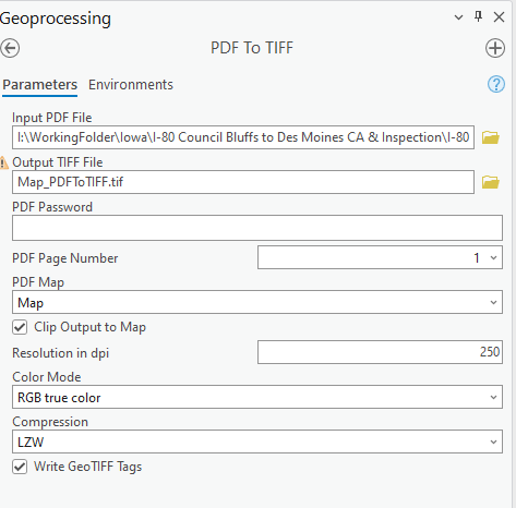 PDF to Tiff output will not convert to different r... - Esri Community
