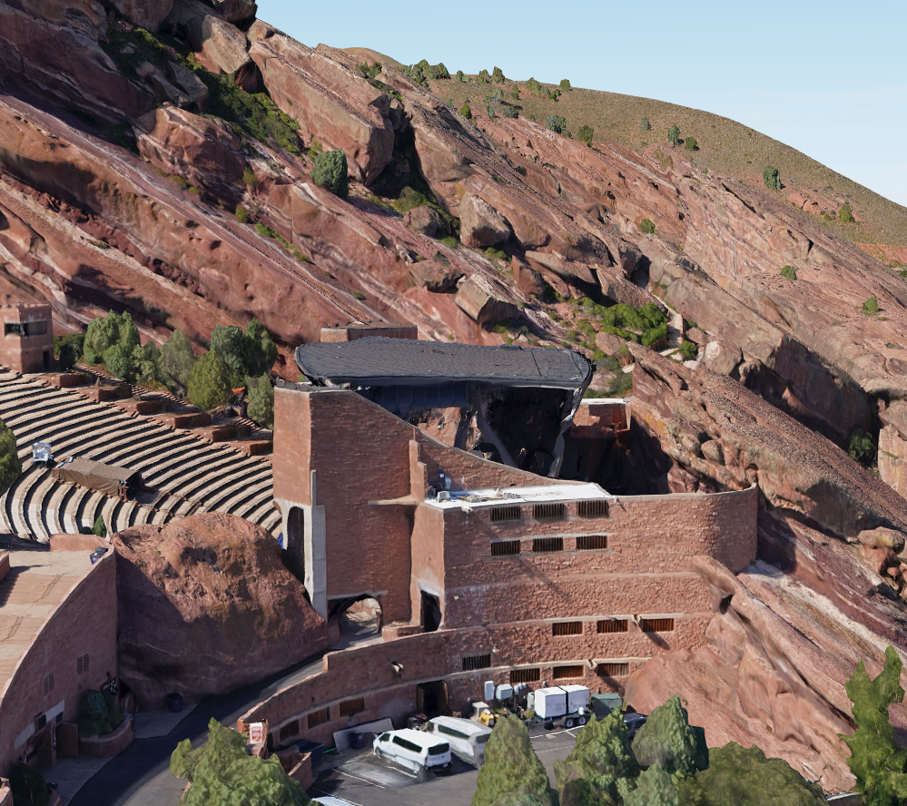 Reality Engine mesh of Red Rocks Amphitheater, Denver, CO.