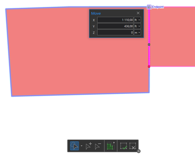 X, Y values a priori assignet in the Move tool dialog window