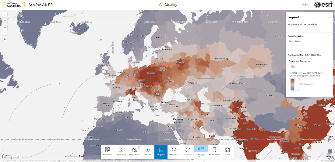 National Geographic MapMaker – a curated collection of maps for students