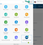 > The waffle icon, app launcher, and my own app