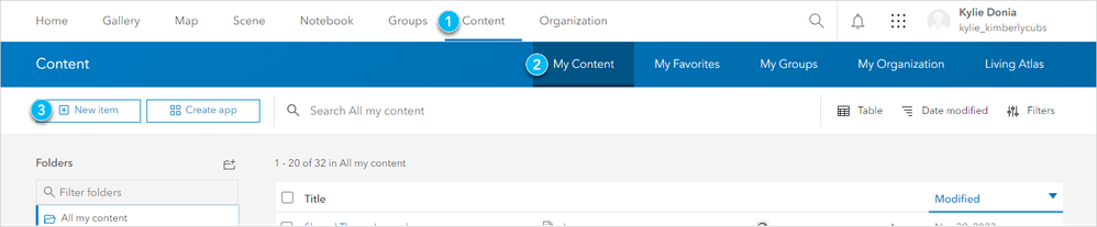 > Clicks to start creating an item page