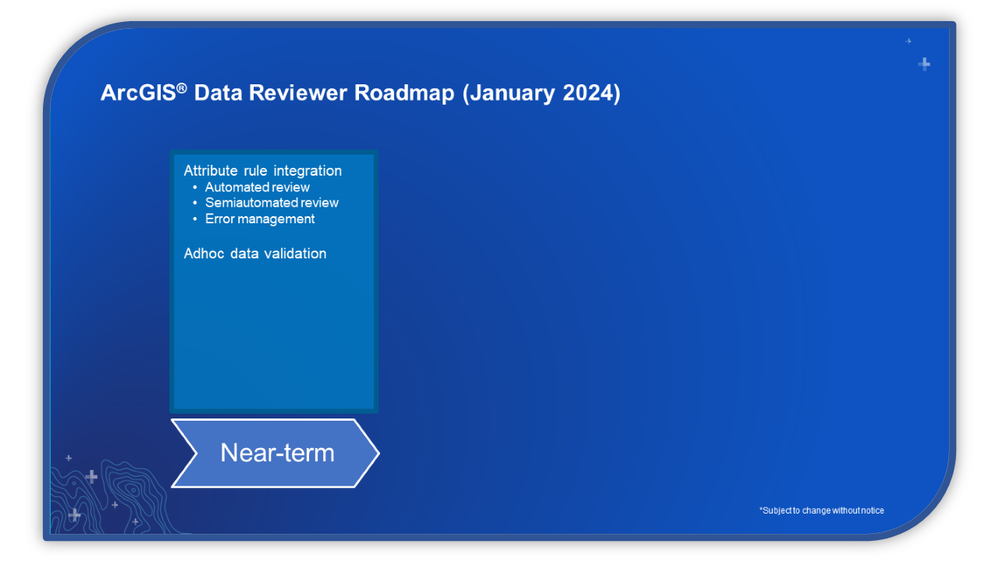 Near-term goals for ArcGIS Data Reviewer