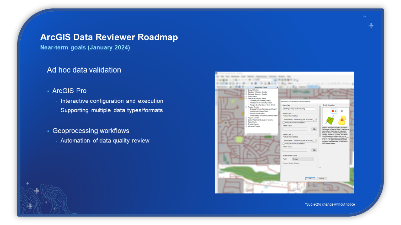 ArcGIS Data Reviewer Product Roadmap January 2024   91892iAB4B4D768B2D5A1B