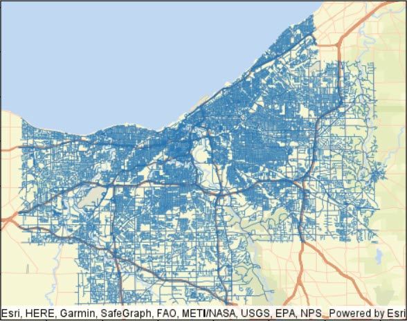 Plot of the streets in the dataset