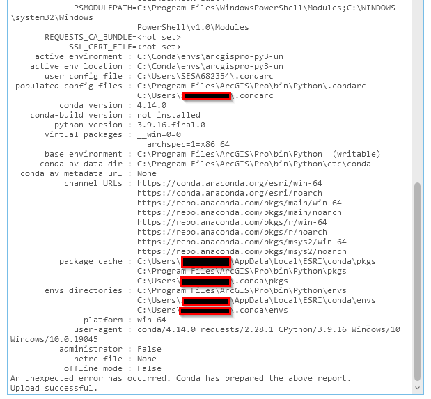 Cloning Conda Environment Failed, - Esri Community