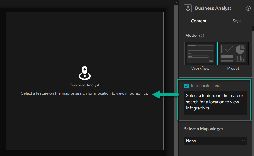Preset introduction text