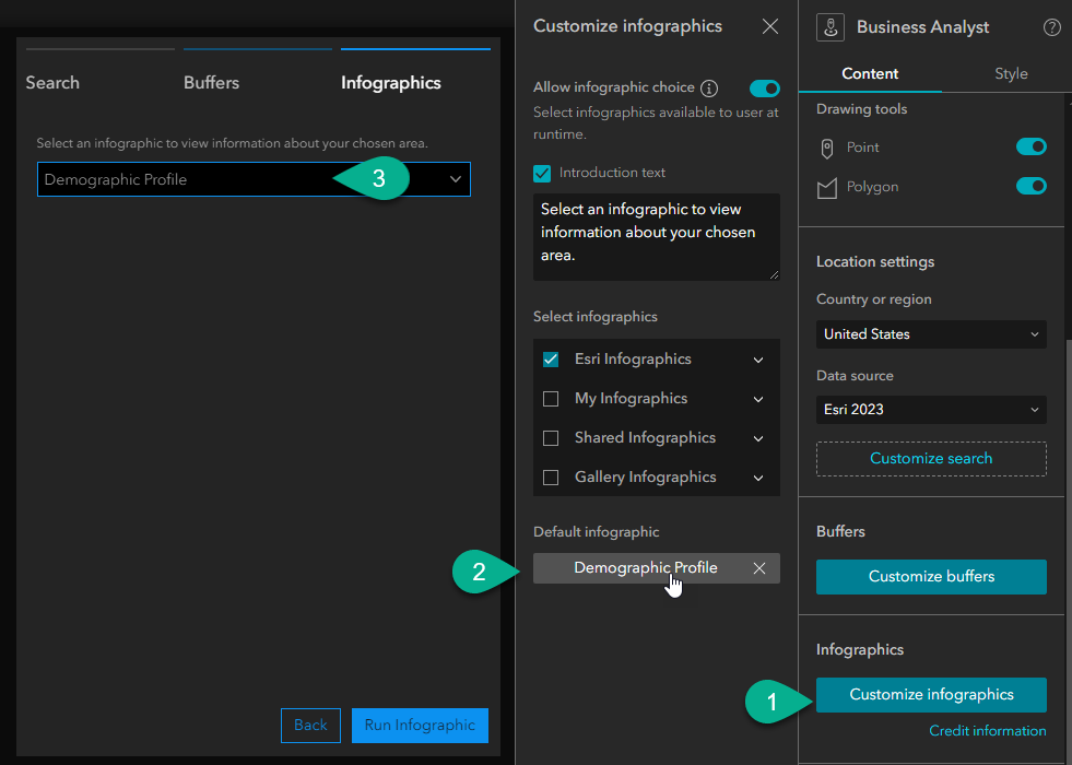 Set default infographic