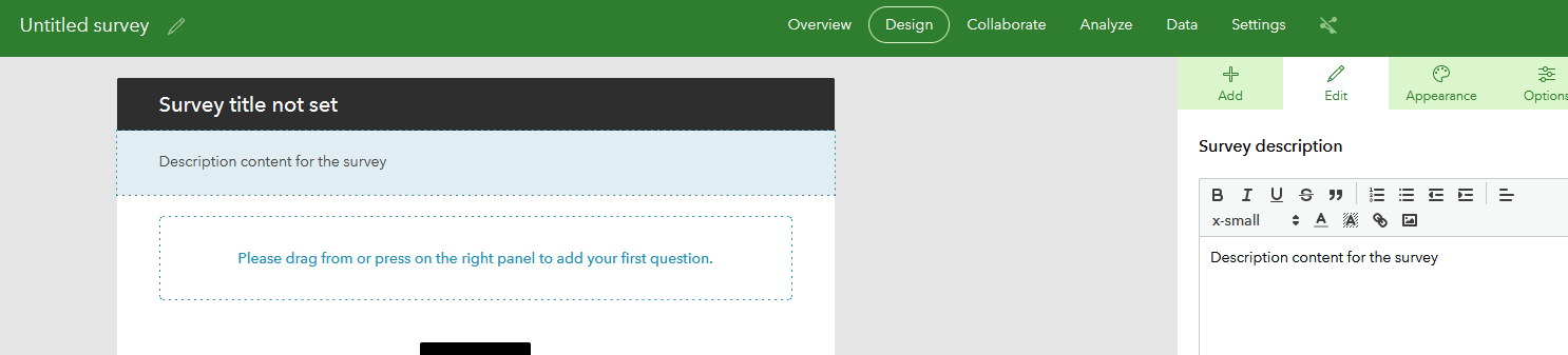 How do I hide survey description? - Esri Community