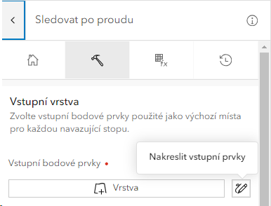 Tlačítko Nakreslit vstupní prvky