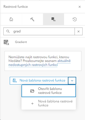 Nová šablona rastrové funkce Nová šablona rastrové funkce