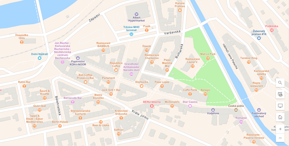 Body zájmu v nových podkladových mapách Body zájmu v nových podkladových mapách