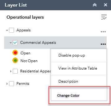 WAB Layer List User Color