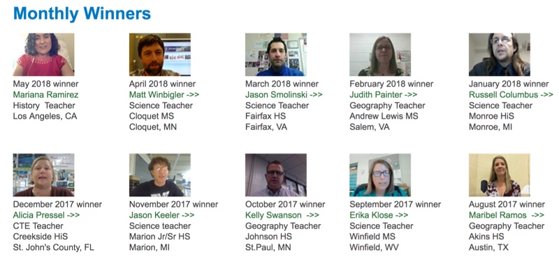 Teacher Video Challenge awardees