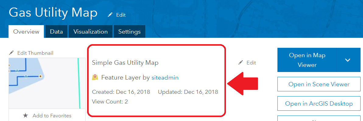 Gas Utility Map Feature Service in Enterprise