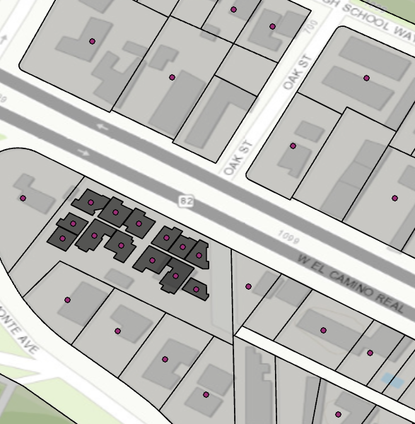 The darker shading indicates multiple APNs for a given area (due to multiple floors of condos). Each condo has one or more utility service accounts
