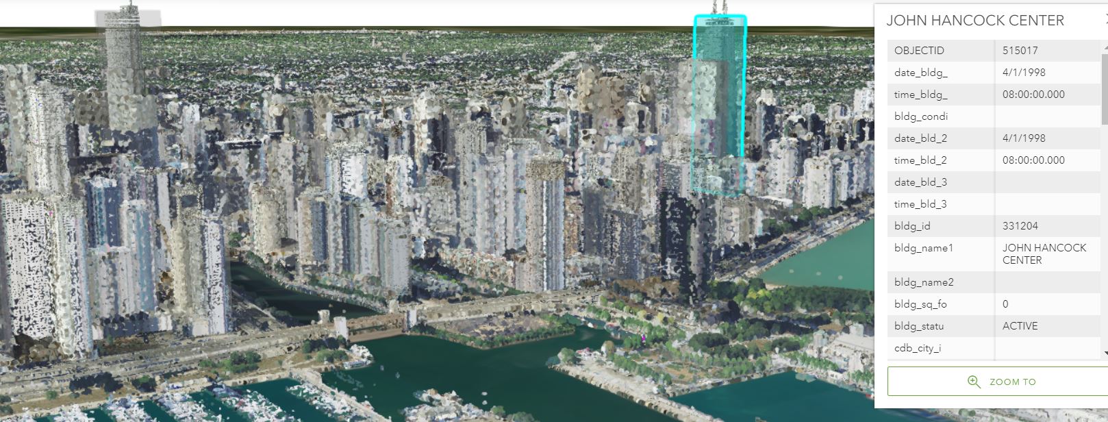 Chicago Skyline showing 3D basic buildings